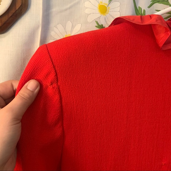 Vintage Saks Jandel red ruffle Secretary dress - Picture 9 of 16